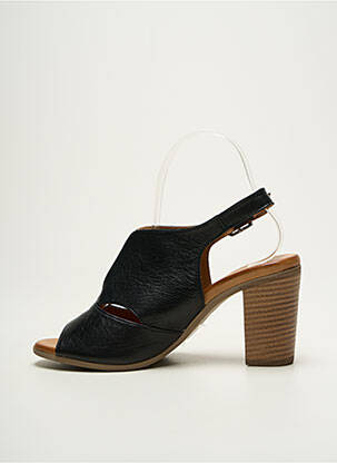 Sandale/pantofi decupați material neted toc de 7 la 9 cm negru COCO ET ABRICOT femeie