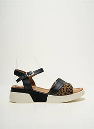 Sandale/pantofi decupați material neted toc de 4 la 6 cm negru COCO ET ABRICOT femme