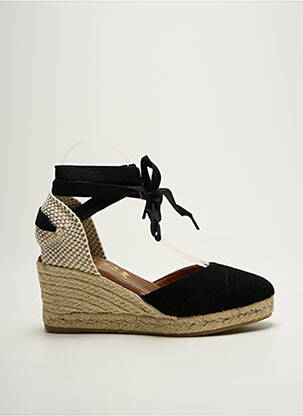 Espadrile nubuc toc de 7 la 9 cm negru LA MAISON DE L'ESPADRILLE femeie