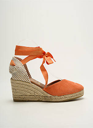 Espadrile nubuc toc de 7 la 9 cm portocalie LA MAISON DE L'ESPADRILLE femeie