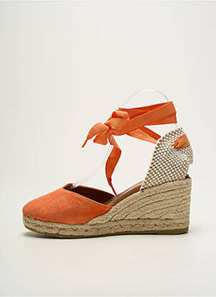 Espadrile nubuc toc de 7 la 9 cm portocalie LA MAISON DE L'ESPADRILLE femeie