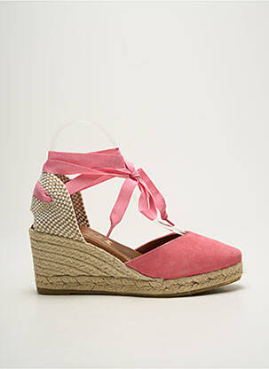 Espadrile nubuc toc de 7 la 9 cm roz LA MAISON DE L'ESPADRILLE femeie