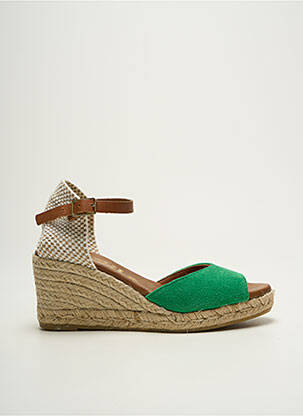 Espadrile nubuc toc de 7 la 9 cm verde LA MAISON DE L'ESPADRILLE femeie