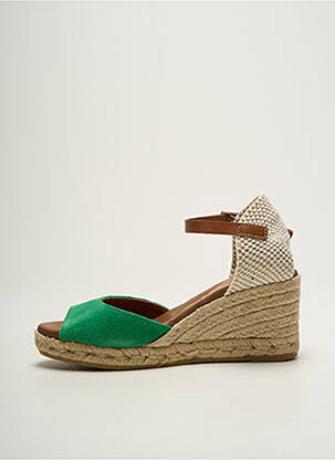 Espadrile nubuc toc de 7 la 9 cm verde LA MAISON DE L'ESPADRILLE femeie