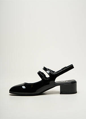 Sandale/pantofi decupați material neted toc de 4 la 6 cm negru REQINS femeie