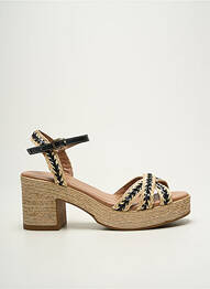 Sandale/pantofi decupați semi compensat toc de 7 la 9 cm negru COCO ET ABRICOT femme