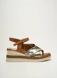 Sandale/pantofi decupați material neted toc de 7 la 9 cm maro COCO ET ABRICOT femeie