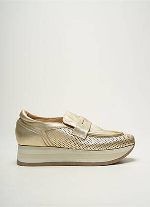 Slip-on-uri țesătură satinată toc de 4 la 6 cm auriu SOFTWAVES femeie