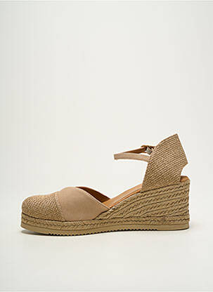 Espadrile vârf rotund toc de 7 la 9 cm bej UNISA femeie