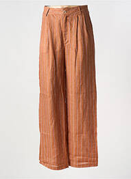 Pantalon larg închidere cu fermoar sub clapetă cu nasturi mărime normală maro SEE U SOON femme