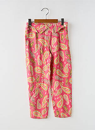 Pantalon drept croială dreaptă talie elastică roz IKKS fată