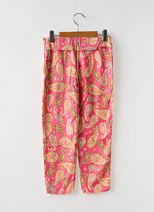 Pantalon drept croială dreaptă talie elastică roz IKKS fată