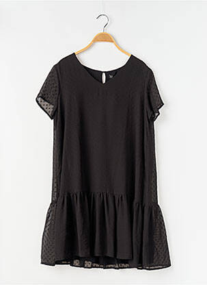 Rochie midi mâneci scurte mâneci scurte negru WAY (WAY ARE YOU) BY IKKS fată