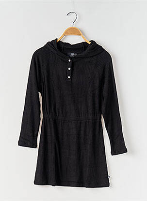 Rochie midi guler rotund mâneci lungi negru LE TEMPS DES CERISES fată