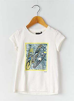 Tricou croială cambrată mâneci scurte bej IKKS fată