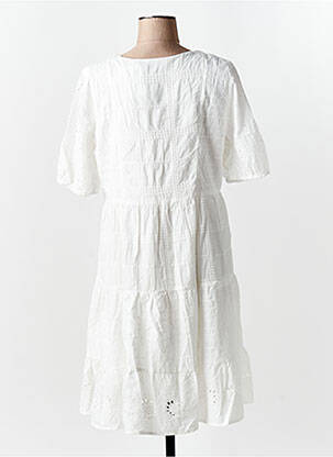 Rochie midi mâneci scurte mâneci scurte alb GEISHA femeie