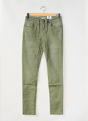 Pantalon slim țesătură poplin mărime reglabilă verde GARCIA băiat