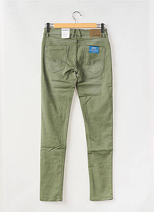 Pantalon slim țesătură poplin mărime reglabilă verde GARCIA băiat