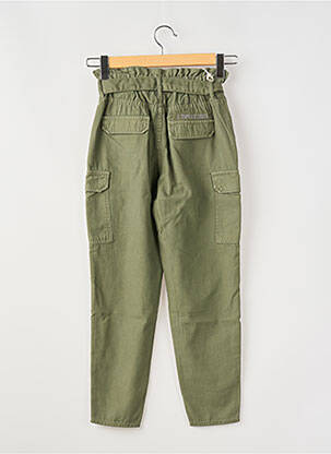 Pantalon cargo strânsă pe partea de jos talie elastică verde LE TEMPS DES CERISES fată