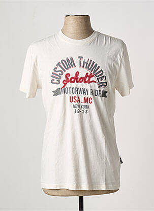 Tricou alb SCHOTT bărbat