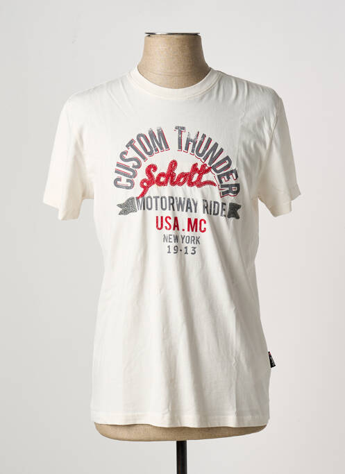 Tricou alb SCHOTT bărbat