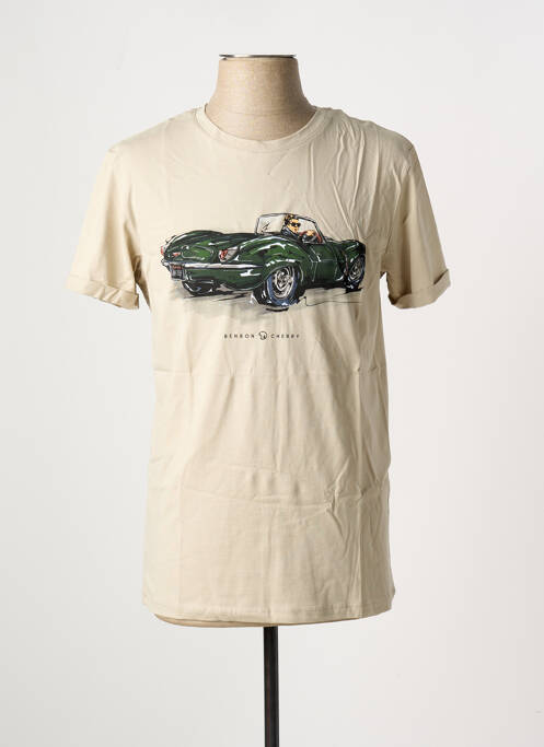 Tricou bej BENSON & CHERRY bărbat
