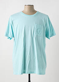 Tricou croială dreaptă mâneci scurte albastru LE TEMPS DES CERISES homme