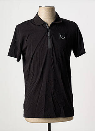 Polo elasticitate mâneci scurte negru DOUBLEHOOD bărbat