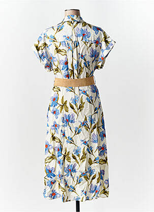 Rochie midi imprimeu floral mâneci scurte albastru SALSA femeie