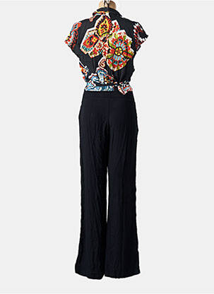Salopetă-pantalon țesătură crep mâneci scurte negru DESIGUAL femeie