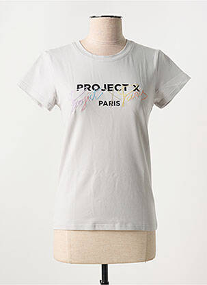 Tricou serigrafie mâneci scurte gri PROJECTX femeie