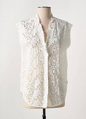 Cămașă croială cambrată fără mâneci bej LE TEMPS DES CERISES femme