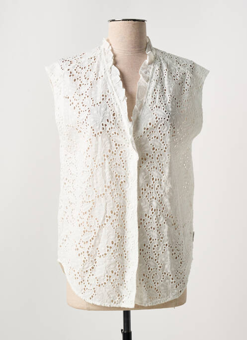 Cămașă croială cambrată fără mâneci bej LE TEMPS DES CERISES femme