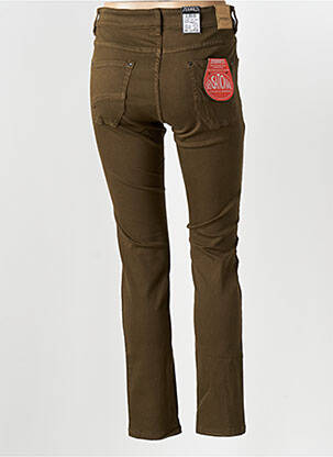 Pantalon slim țesătură poplin mărime normală verde ZERRES femeie