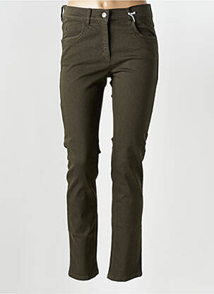 Pantalon slim țesătură poplin mărime normală verde ZERRES femeie