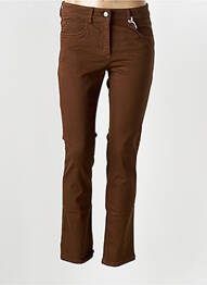 Pantalon slim țesătură poplin mărime normală maro ZERRES femme