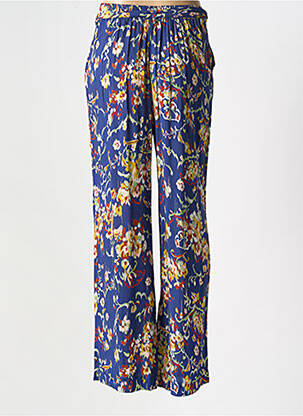 Pantalon drept țesătură poplin albastru 7 SEASONS femeie