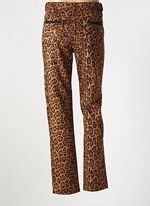 Pantalon slim talie elastică mărime normală maro LEO & UGO femeie