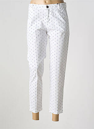 Pantalon 7/8 talie cu cleme mărime normală alb MAYJUNE femeie