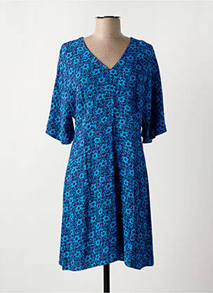 Rochie scurtă mâneci 3/4 mâneci 3/4 albastru NICE THINGS femeie