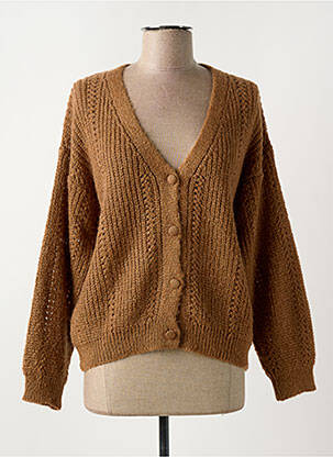 Vestă cu mâneci lungi maro KANOPE femeie