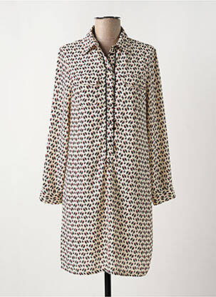 Rochie midi bej RIVIERES DE LUNE femeie