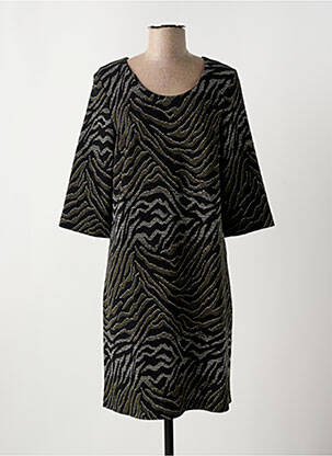 Rochie midi mâneci 3/4 mâneci 3/4 negru RIVIERES DE LUNE femeie