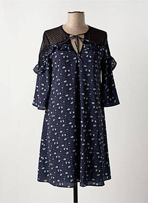 Rochie midi croială fluidă mâneci 3/4 albastru RIVIERES DE LUNE femeie