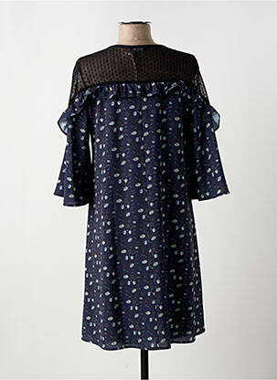 Rochie midi croială fluidă mâneci 3/4 albastru RIVIERES DE LUNE femeie