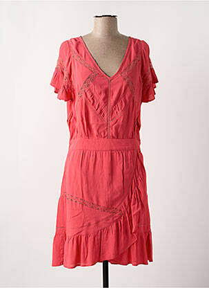 Rochie midi mâneci scurte mâneci scurte roz TEOH & LEA femeie