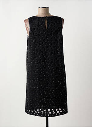 Rochie midi imprimeu fantezie fără mâneci negru RIVIERES DE LUNE femeie