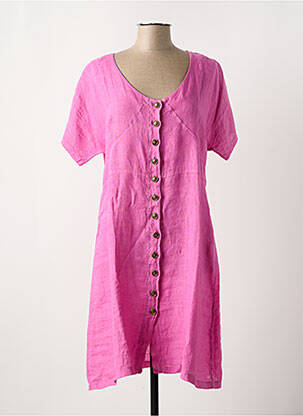 Rochie midi roz RIVIERES DE LUNE femeie