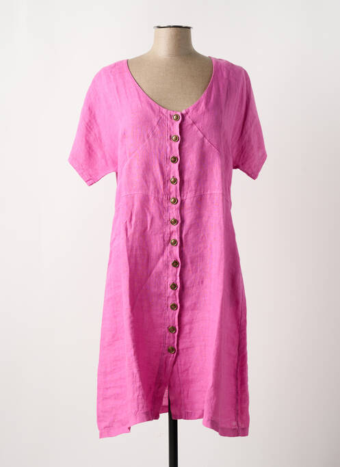 Rochie midi roz RIVIERES DE LUNE femeie