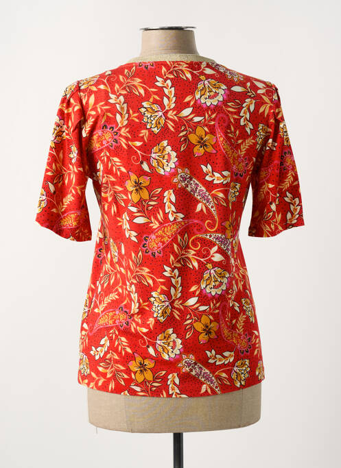 Tricou guler în v mâneci scurte roșu 7 SEASONS femme